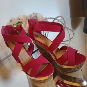 JustFab Double Strap Heeled Sandals